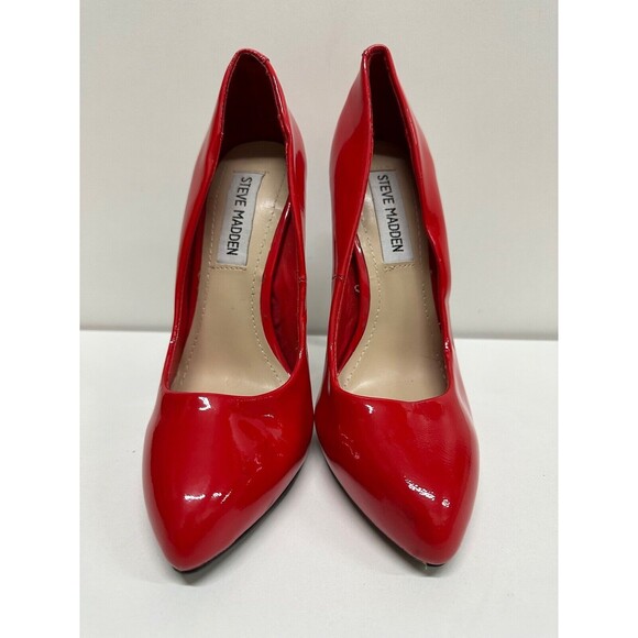 Steve Madden lipstick women size 5.5 M stiletto heel  Pumps Red Leather upper - Picture 2 of 10